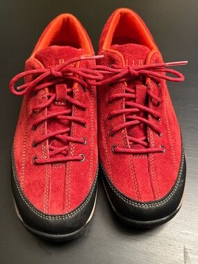L.L. Bean Red Suede Lace-Up Sneakers